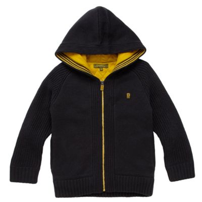 Boys navy padded knit cardigan