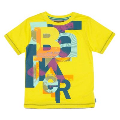 Baker by Ted Baker Boys yellow bold logo t-shirt