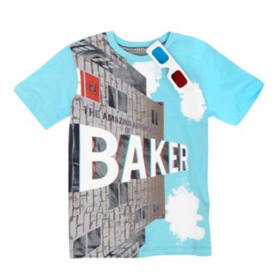 Boys turquoise 3D logo t-shirt