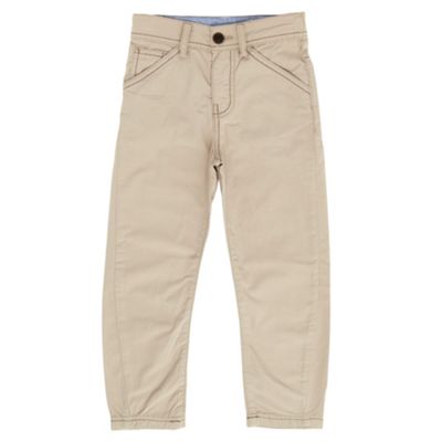 Boys Beige Twisted Chino Trousers
