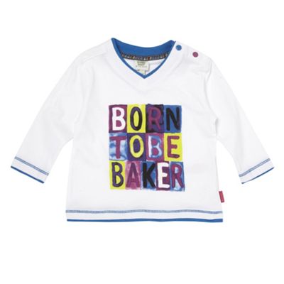 Boys white Born To Be Baker t-shirt