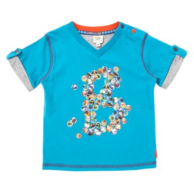 Babys aqua marble print t-shirt