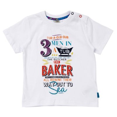 Baker by Ted Baker Babys white Three Men In A Tub t-shirt