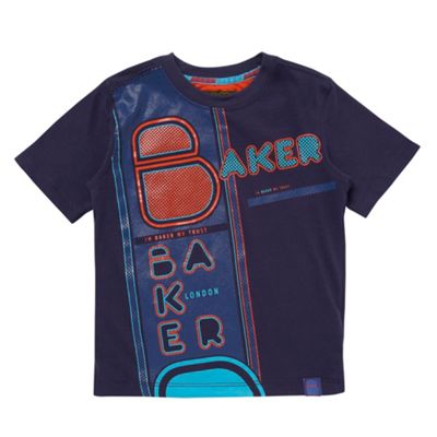 Baker by Ted Baker Boys blue large logo t-shirt
