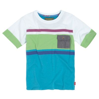 Baker by Ted Baker Boys white block stripe t-shirt