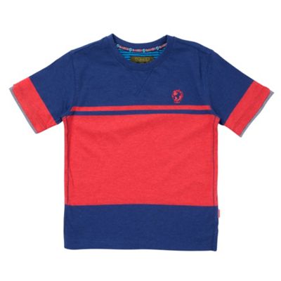Baker by Ted Baker Boys blue placement stripe t-shirt