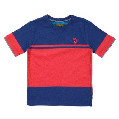 Boys blue placement stripe t-shirt