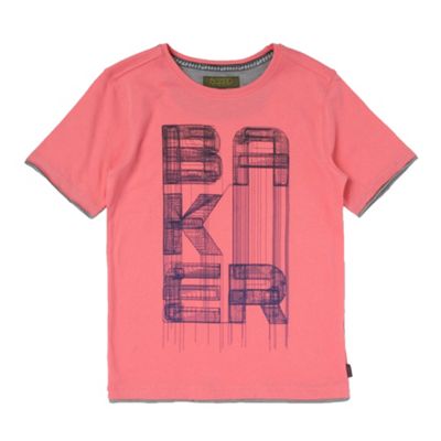 Baker by Ted Baker Boys pink line logo t-shirt