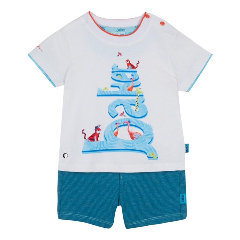 Baker by Ted Baker - 'Baby Boys' White Logo T-Shirt And Green Shorts Set Review