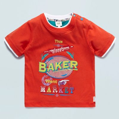 Baker by Ted Baker Babys orange Market t-shirt