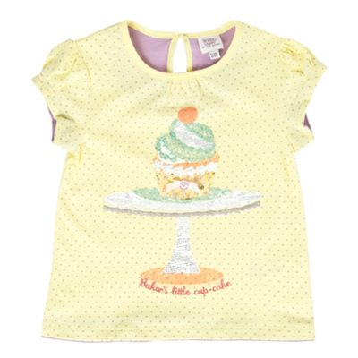 Yellow tuck sleeve babies t-shirt