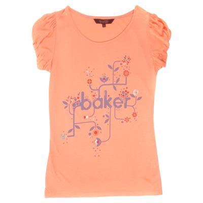 Baker by Ted Baker Dark peach girls bubble logo t-shirt