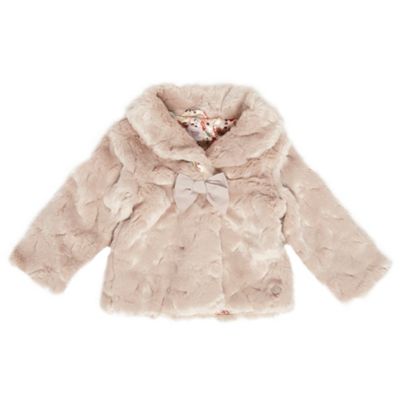 Babys light pink faux fur coat