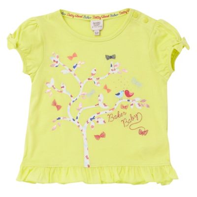 Baker by Ted Baker Babys yellow tree logo t-shirt