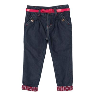 Girls blue turn up jeans