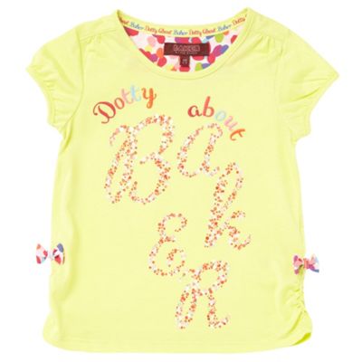 Girls yellow logo print t-shirt