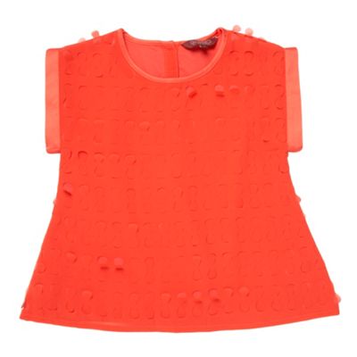 Girls orange cut out t-shirt