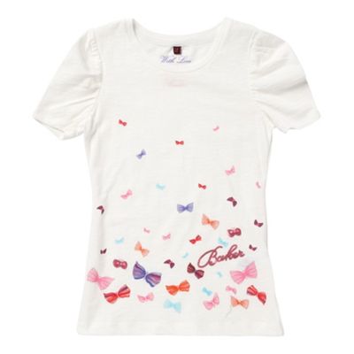 Girls off white butterfly t-shirt