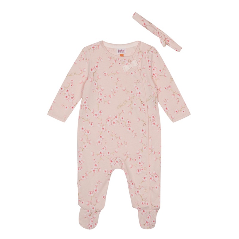 Baker by Ted Baker - Baby Girls' Light Pink Floral Print Sleepsuit And Headband Set Review