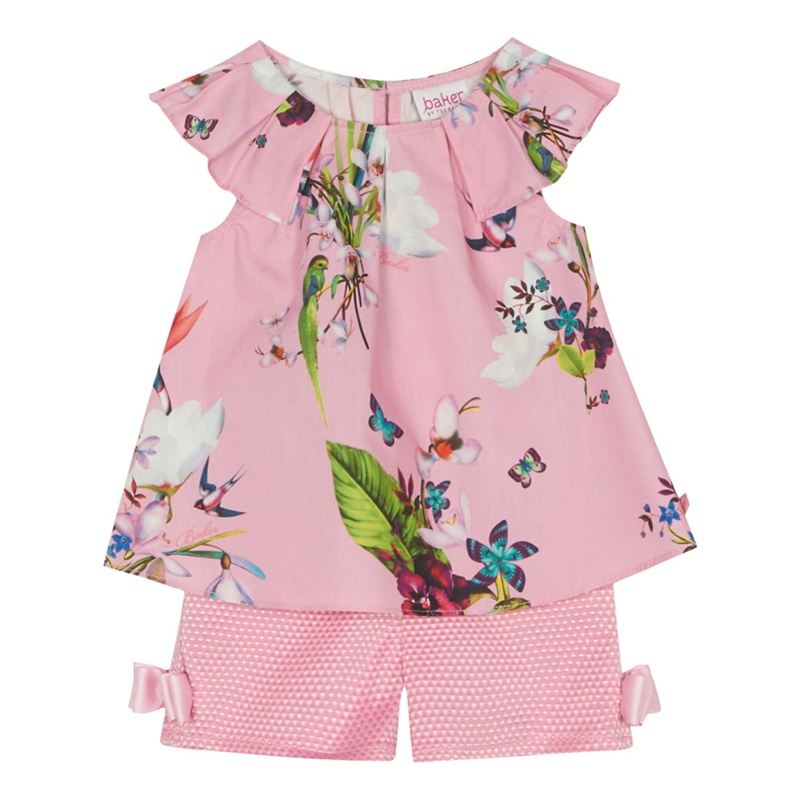 Baker by Ted Baker - 'Baby Girls' Pink Floral Print Top And Shorts Set Review