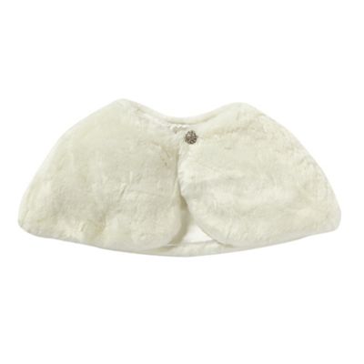 Girls ivory faux fur shrug