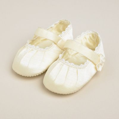 Ivory christening booties