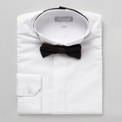 Boys White Formal Shirt And Bow Tie Set