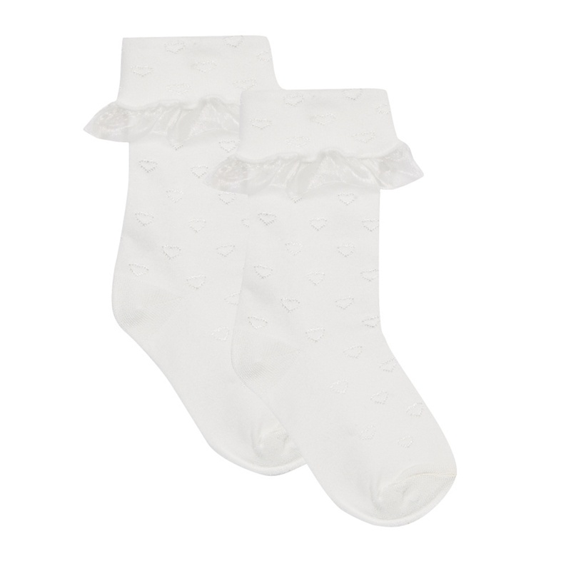 RJR.John Rocha - Pack Of Two Girls' White Heart Textured Frill Socks Review