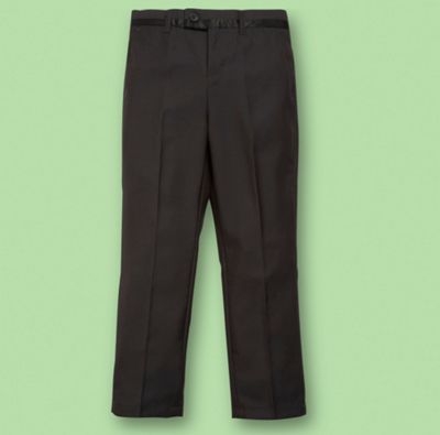 Boy's black pin dot slim fit trousers                                                                                           