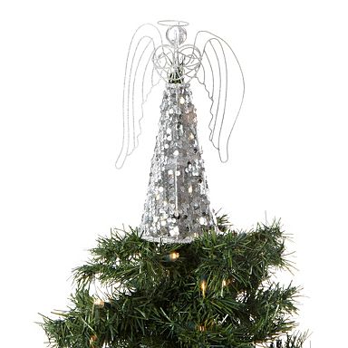 Silver Sequin Angel Tree Topper - Debenhams