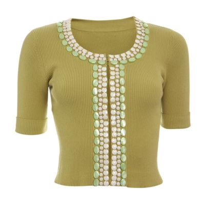 Petite purple embellished cardigan was �45 now �10