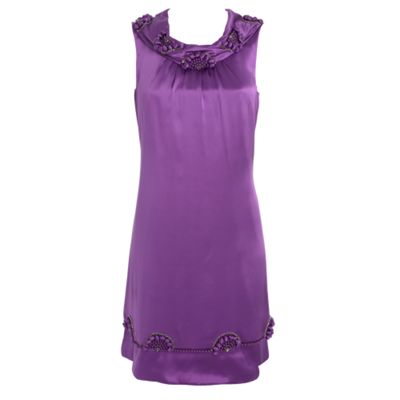 Purple jewel embellished tunic dress