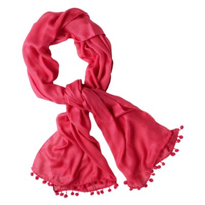 Pink mini pom pom scarf