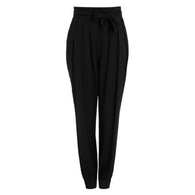 Black Pleated Waist Trousers