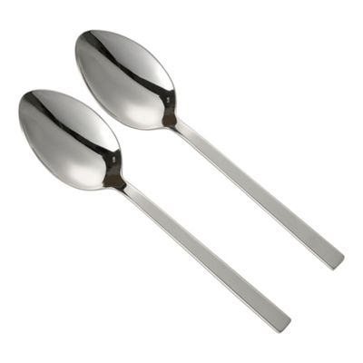 Mirror polished set of two serving spoons