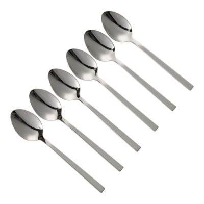 Mirror polished set of six tea spoons