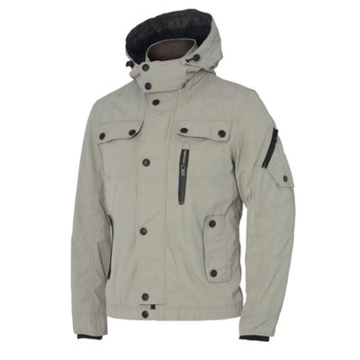 Light grey hooded Harrington jacket