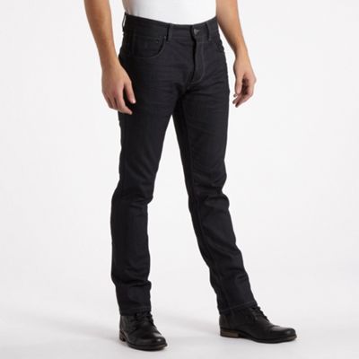 Dark blue raw slim jeans
