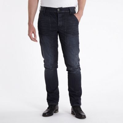 Dark blue tapered jeans