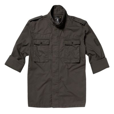 Green military shacket