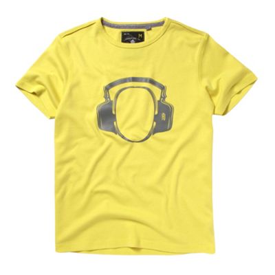 FFP Yellow headphone print graphic t-shirt