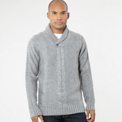 Light grey cable knit jumper