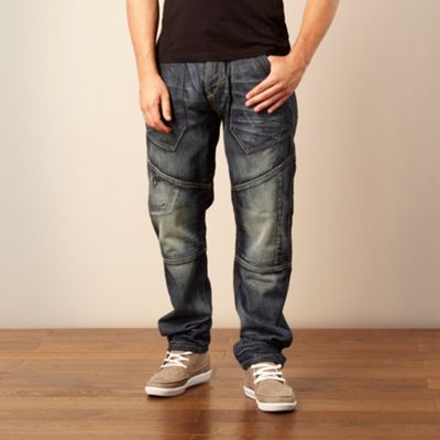 Mid blue Utility loose fit jeans