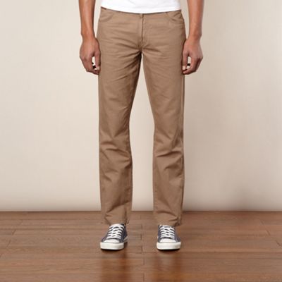 Khaki linen blend trousers                                                                                                      