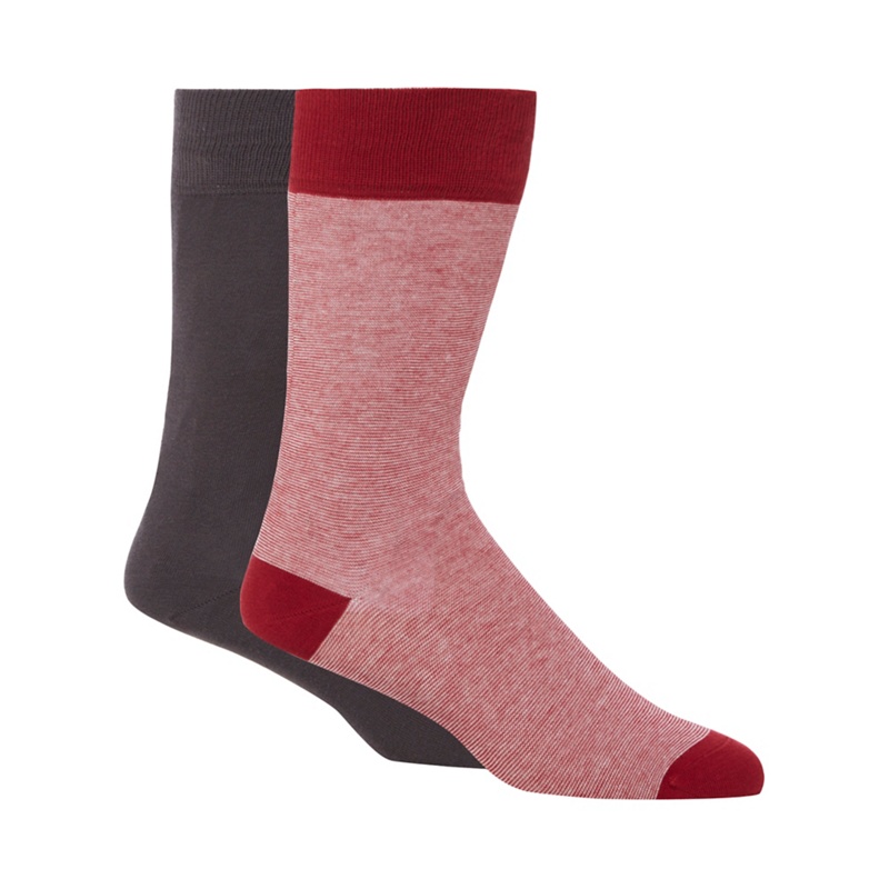 Levi's - Pack Of Two Grey Plain And Red Striped Socks Review