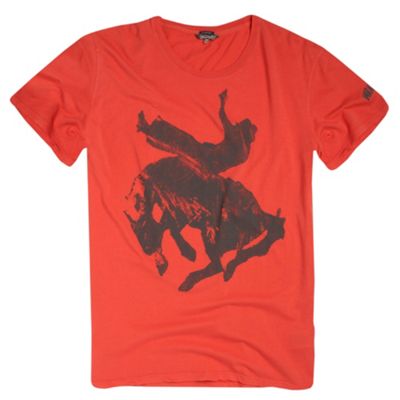 Red bucking bronco t-shirt