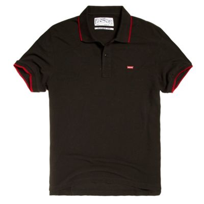 Black standard polo top