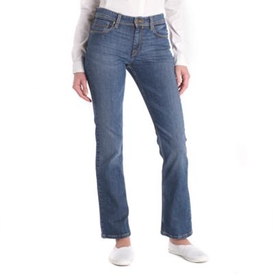 Dark blue high waist straight fit dark shady jeans