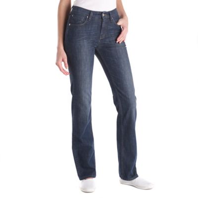 Dark blue high waist straight fit jeans