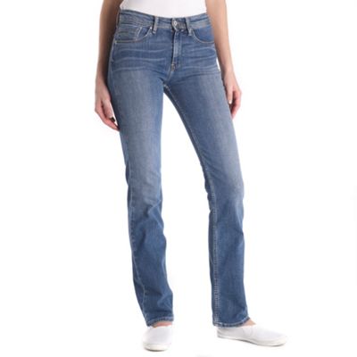 Blue high waist straight fit moonlight jeans